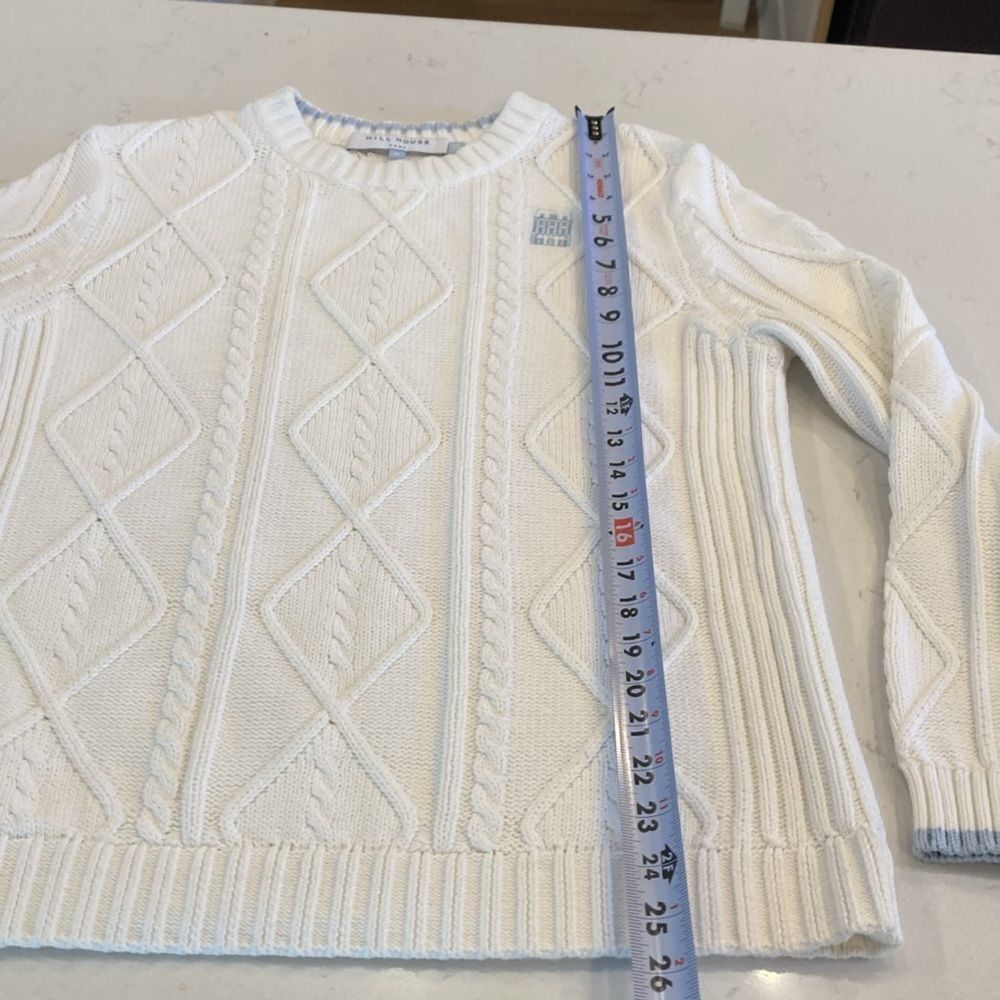 Hill House House Logo Sweater Cotton Chunky Knit Summer Sweater Crew Med - Picture 6 of 8